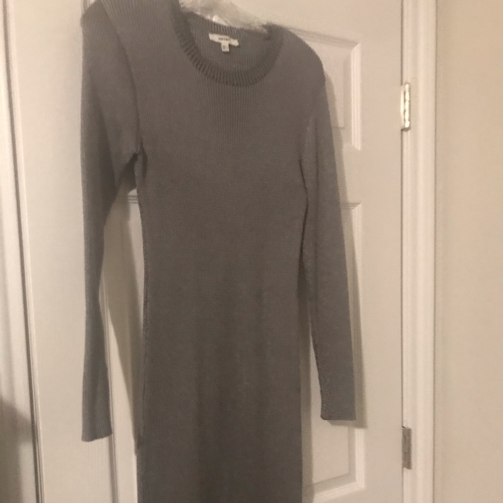 Beautiful silver fitted sweater dress
